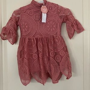 NWT Bailey’s Blossoms Lace Mauve Dress Sz 3-6 Months